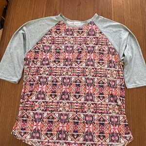 Women's LuLaRoe Randy tee (like baseball tee) 3X (fits like a 1X) Made in USA